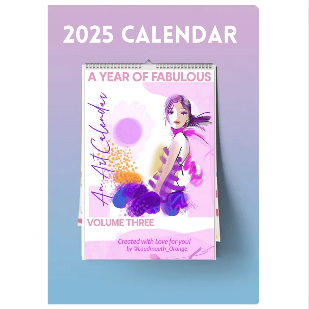 2025 Calendar! Large Poster-Sized Fashion Art, ft. Vibrant, Style Drawings! ✨